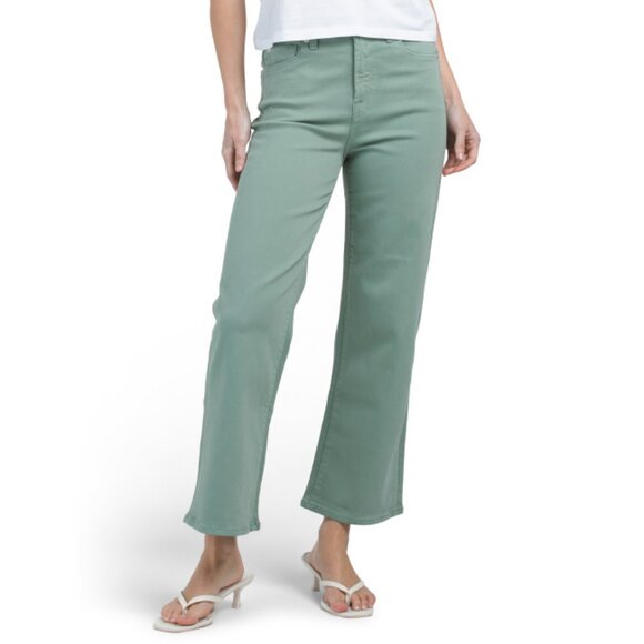 7 FOR ALL MANKIND Light Green Cropped Alexa Jeans - Picture 1 of 2